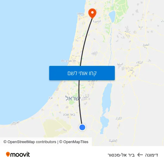 מפת דימונה לביר אל-מכסור