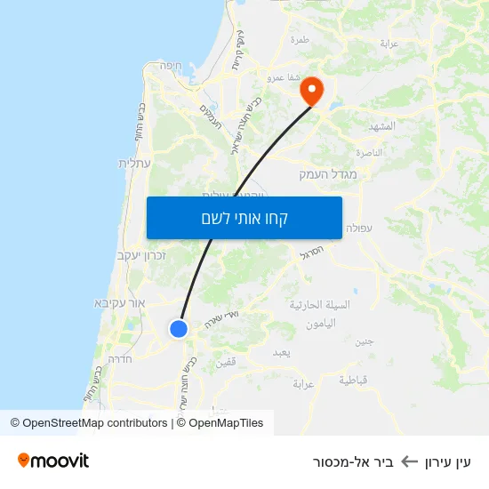 מפת עין עירון לביר אל-מכסור