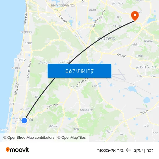 מפת זכרון יעקב לביר אל-מכסור