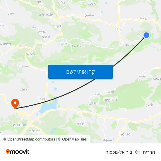 מפת הררית לביר אל-מכסור