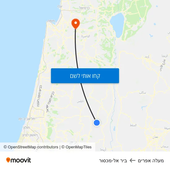 מפת מעלה אפרים לביר אל-מכסור