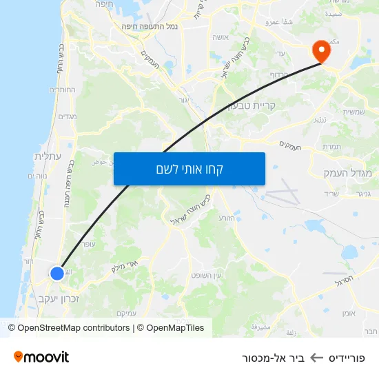 מפת פוריידיס לביר אל-מכסור