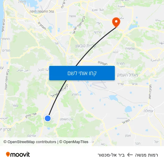 מפת רמות מנשה לביר אל-מכסור