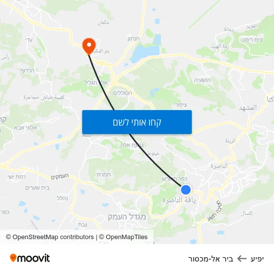 מפת יפיע לביר אל-מכסור