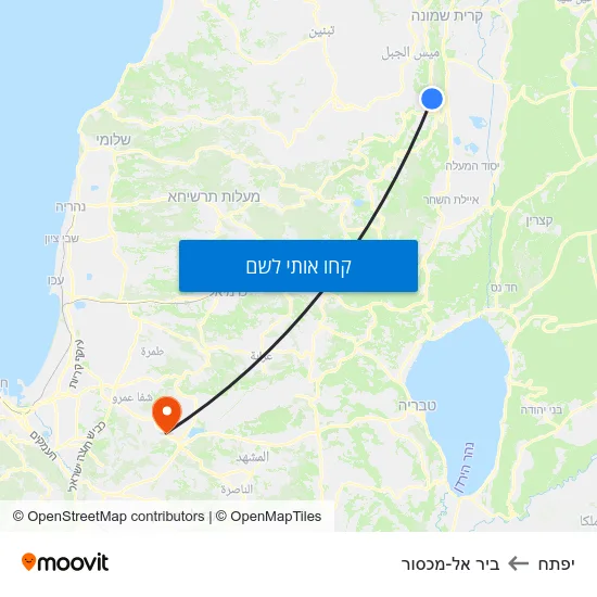 מפת יפתח לביר אל-מכסור