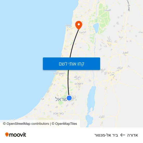 מפת אדורה לביר אל-מכסור