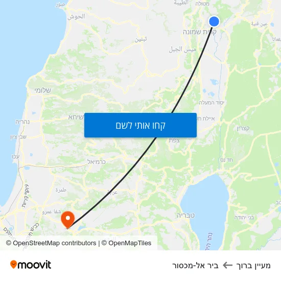 מפת מעיין ברוך לביר אל-מכסור