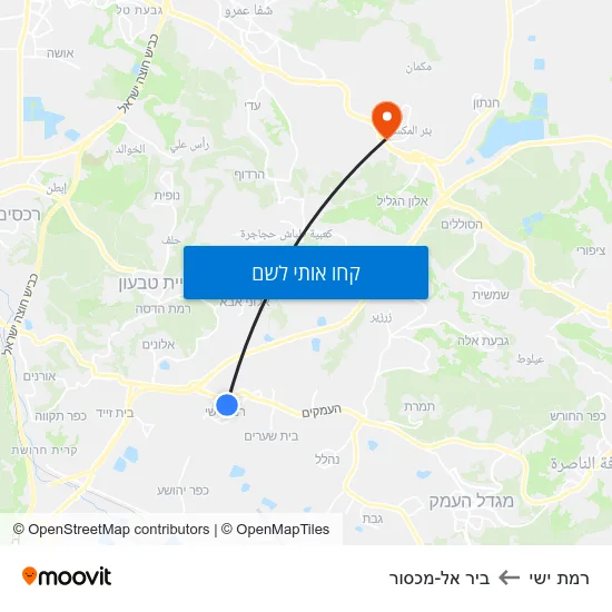 מפת רמת ישי לביר אל-מכסור