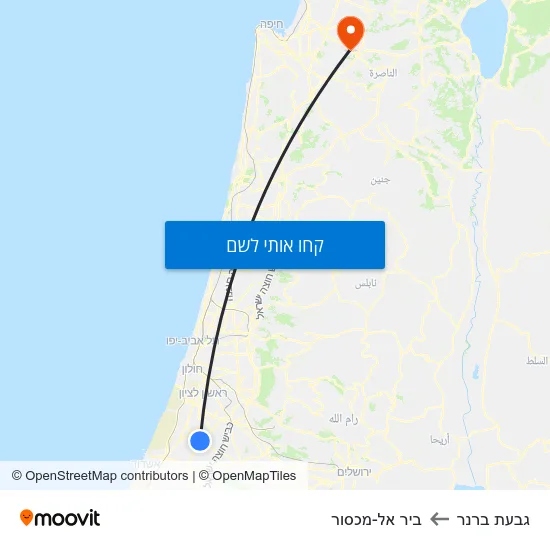 מפת גבעת ברנר לביר אל-מכסור