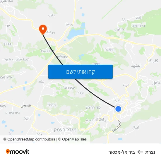 מפת נצרת לביר אל-מכסור
