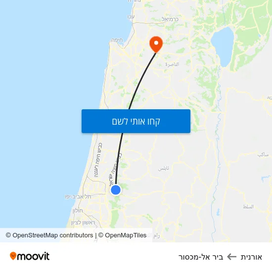מפת אורנית לביר אל-מכסור