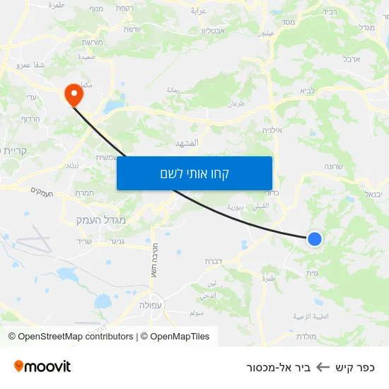 מפת כפר קיש לביר אל-מכסור