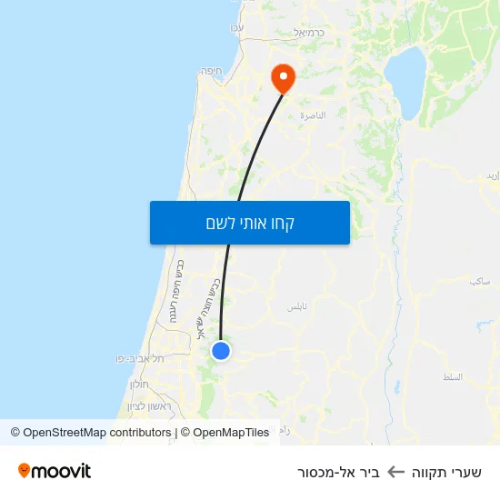 מפת שערי תקווה לביר אל-מכסור