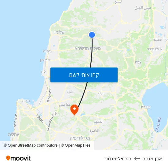 מפת אבן מנחם לביר אל-מכסור