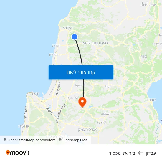 מפת עבדון לביר אל-מכסור