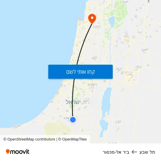 מפת תל שבע לביר אל-מכסור