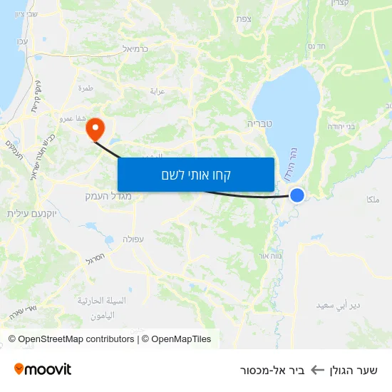 מפת שער הגולן לביר אל-מכסור