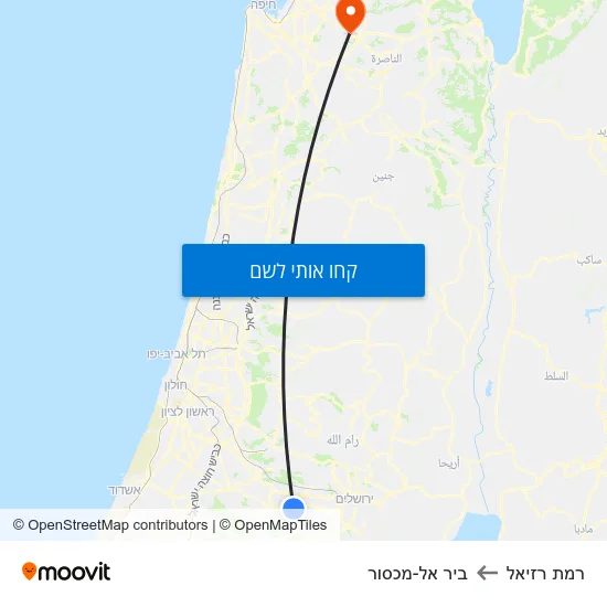 מפת רמת רזיאל לביר אל-מכסור