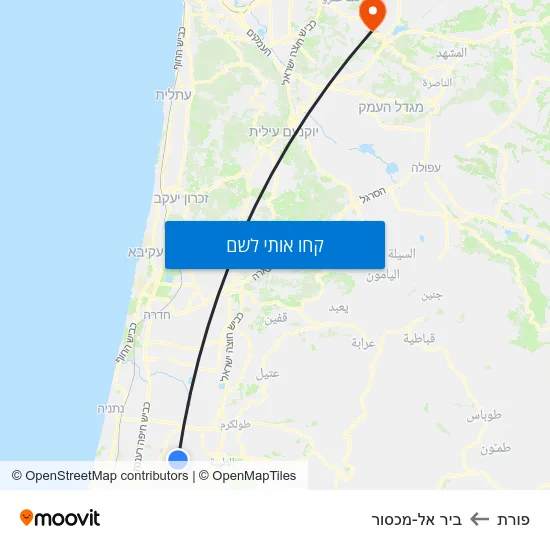 מפת פורת לביר אל-מכסור