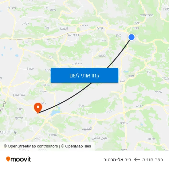מפת כפר חנניה לביר אל-מכסור