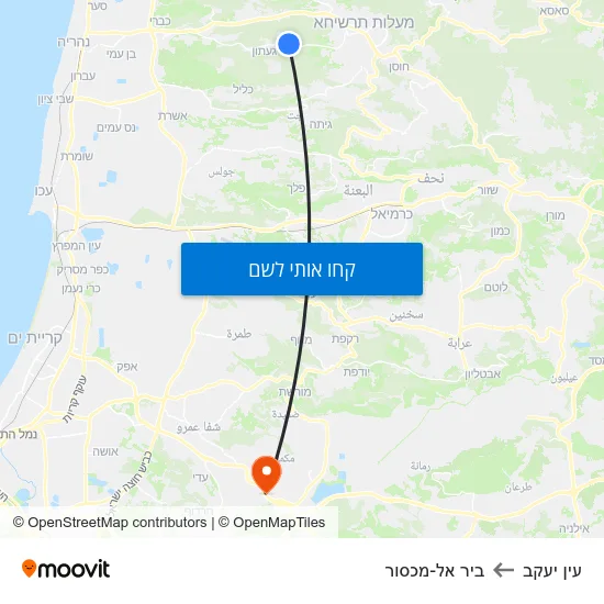 מפת עין יעקב לביר אל-מכסור