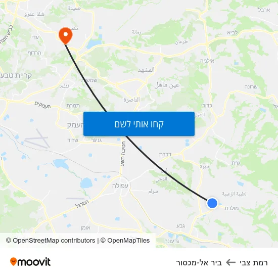 מפת רמת צבי לביר אל-מכסור