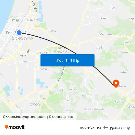 מפת קריית מוצקין לביר אל-מכסור