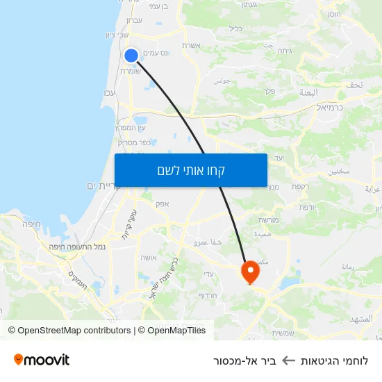 מפת לוחמי הגיטאות לביר אל-מכסור