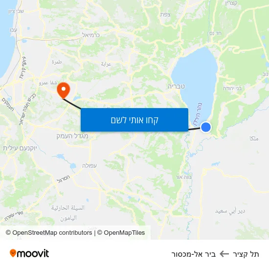 מפת תל קציר לביר אל-מכסור