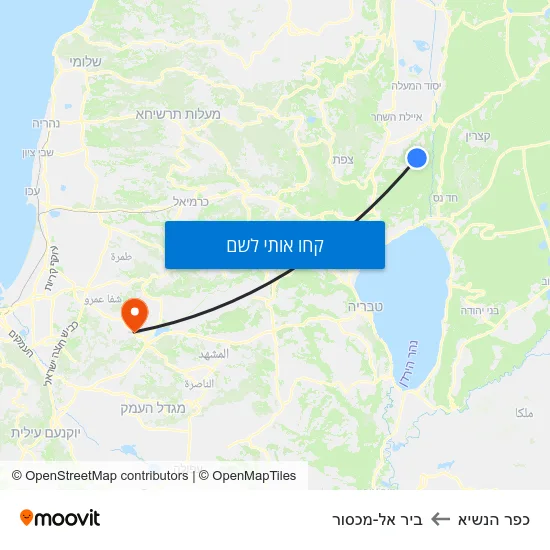 מפת כפר הנשיא לביר אל-מכסור