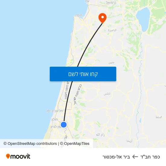 מפת כפר חב"ד לביר אל-מכסור