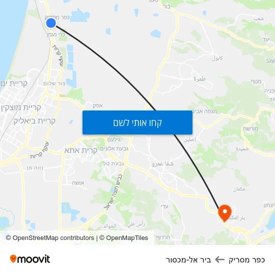מפת כפר מסריק לביר אל-מכסור