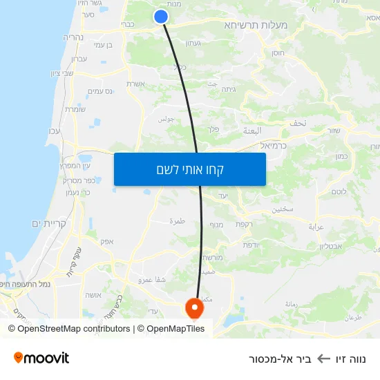 מפת נווה זיו לביר אל-מכסור