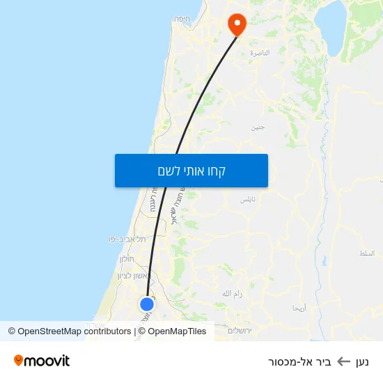 מפת נען לביר אל-מכסור