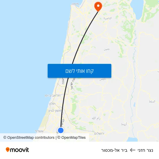 מפת נצר חזני לביר אל-מכסור