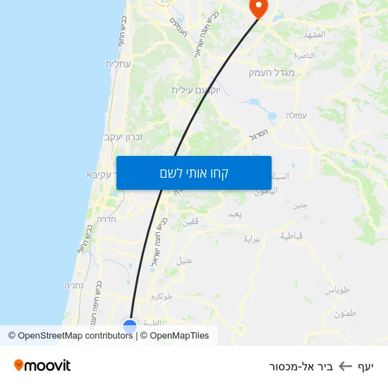 מפת יעף לביר אל-מכסור