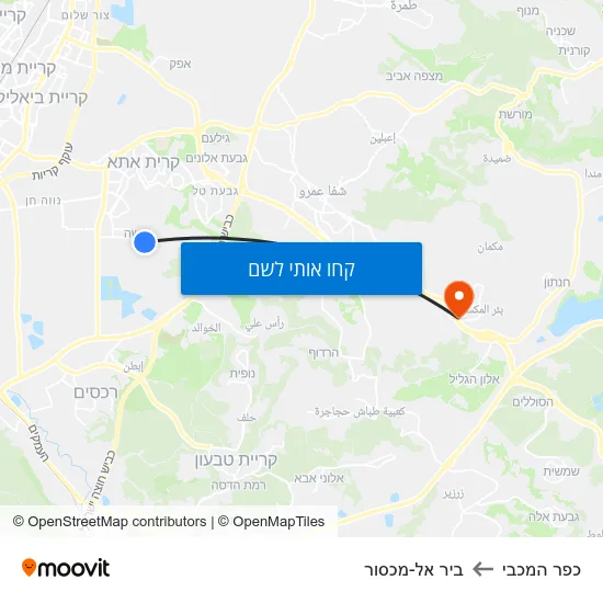 מפת כפר המכבי לביר אל-מכסור