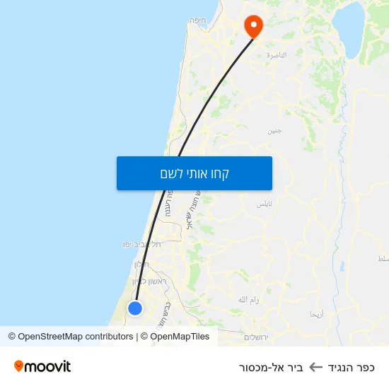 מפת כפר הנגיד לביר אל-מכסור