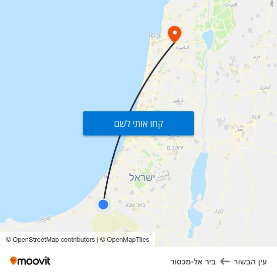 מפת עין הבשור לביר אל-מכסור
