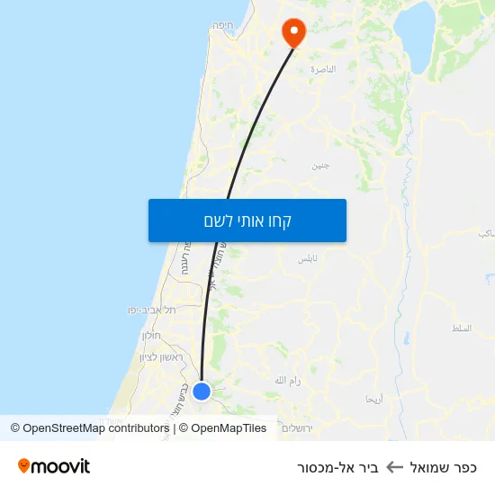 מפת כפר שמואל לביר אל-מכסור