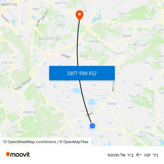 מפת ניר יפה לביר אל-מכסור