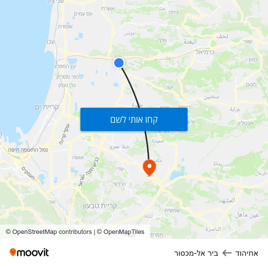 מפת אחיהוד לביר אל-מכסור