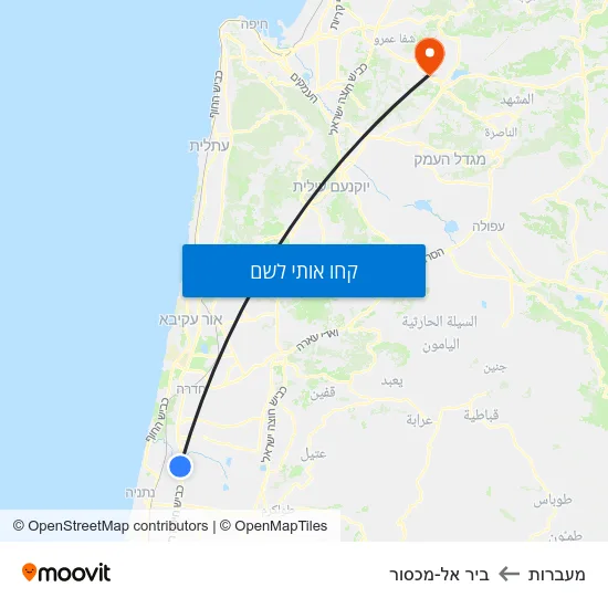 מפת מעברות לביר אל-מכסור