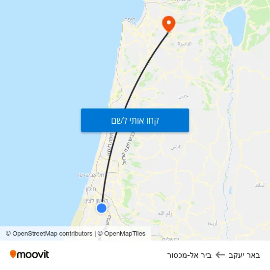 מפת באר יעקב לביר אל-מכסור