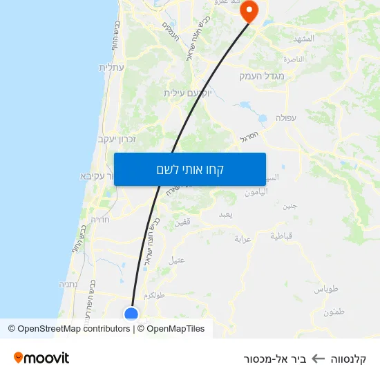מפת קלנסווה לביר אל-מכסור