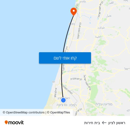 מפת ראשון לציון לבית חירות