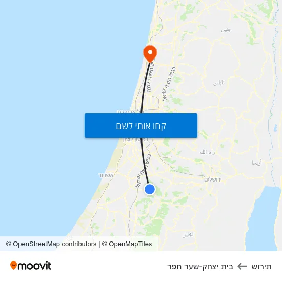 מפת תירוש לבית יצחק-שער חפר