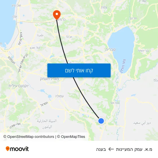 מפת מ.א. עמק המעיינות לבענה