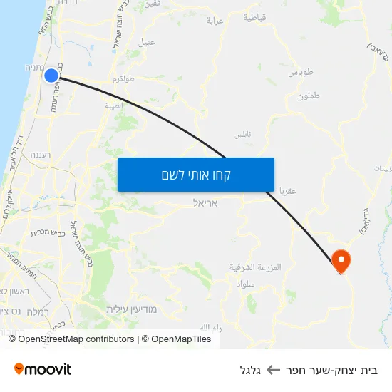 מפת בית יצחק-שער חפר לגלגל