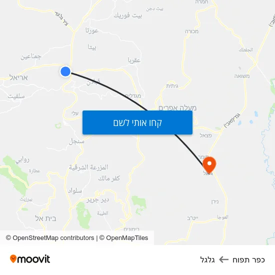 מפת כפר תפוח לגלגל
